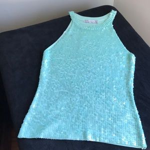 Zara Sequined dressy knit tank top